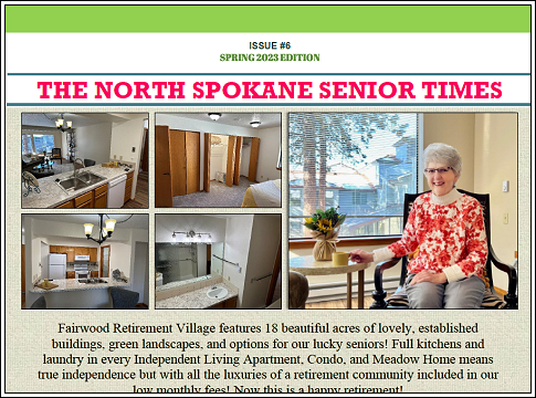 North Spokane Senior Times, Current Issue